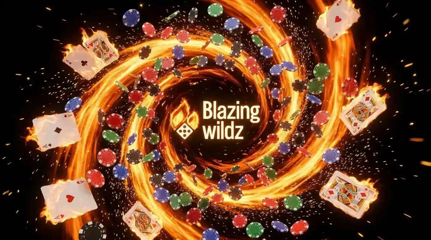 Casino chips and cards swirling